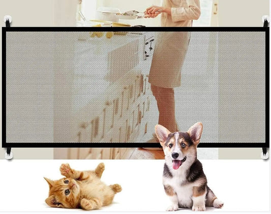 Pet Fence Isolation Fence Transparent Window Balcony Fence Pet Safety Protection,Pet Door,Dog Door,Pet RailingDog RailingDogs Screen Mesh.(71 * 28.3) Inches